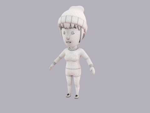 Cartoon Female Character Rigged 119 Modèle 3D