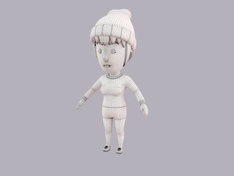 Cartoon Female Character Rigged 119 3D Model