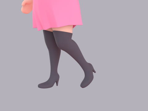 Cartoon Female Character Rigged 120 3D Model