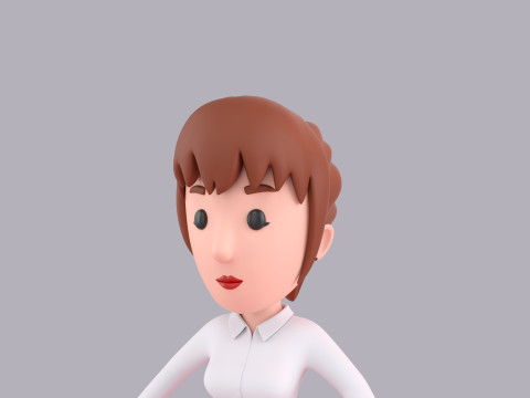 Cartoon Female Character Rigged 120 3D Model