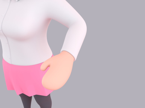Cartoon Female Character Rigged 120 3D Model