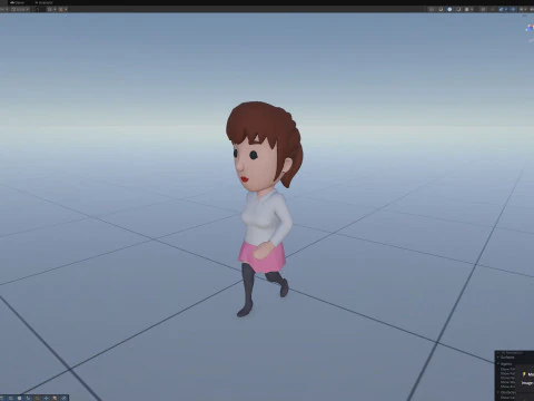 Cartoon Female Character Rigged 120 3D Model