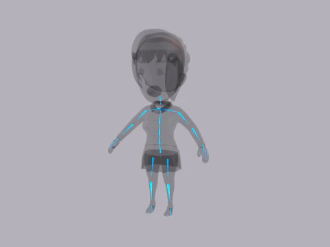 Cartoon Female Character Rigged 120 3D Model