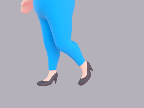 Cartoon Female Character Rigged 121 3D Model