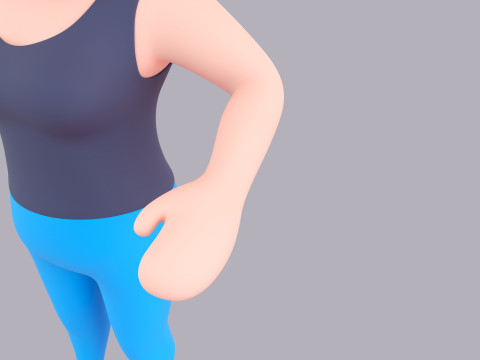 Cartoon Female Character Rigged 121 3D Model