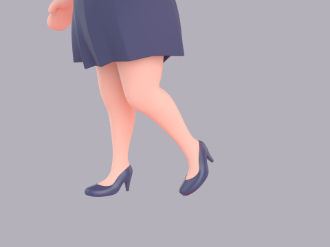 Cartoon Female Character Rigged 122 3D Модель
