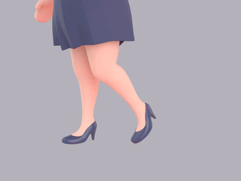 Cartoon Female Character Rigged 122 3D Model