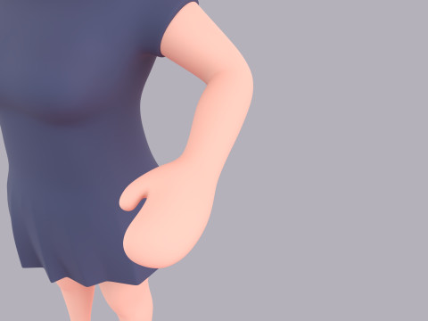 Cartoon Female Character Rigged 122 3D Модель