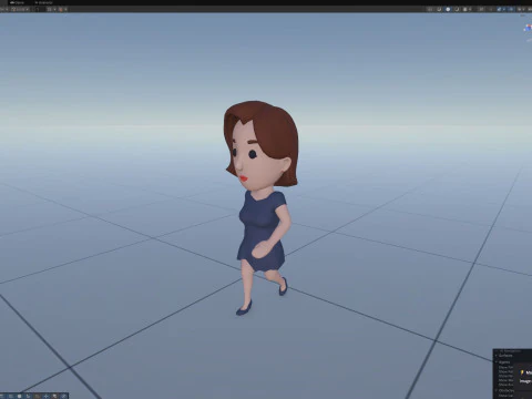 Cartoon Female Character Rigged 122 3D Model