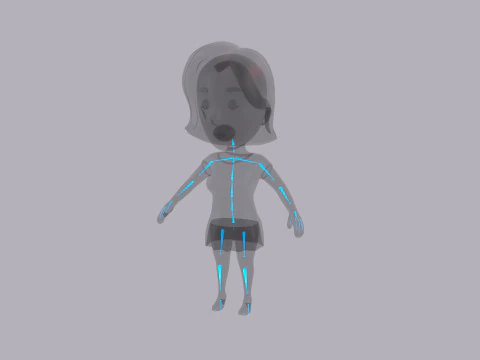 Cartoon Female Character Rigged 122 3D Model
