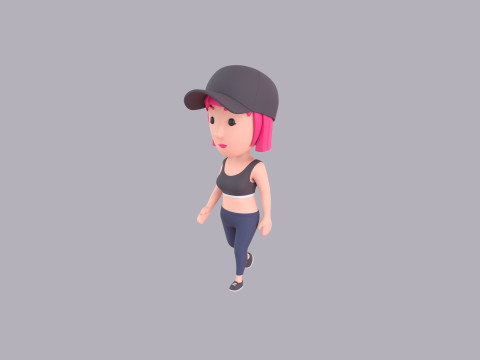Cartoon Female Character Rigged 123 Modèle 3D