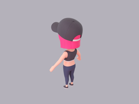 Cartoon Female Character Rigged 123 Modèle 3D