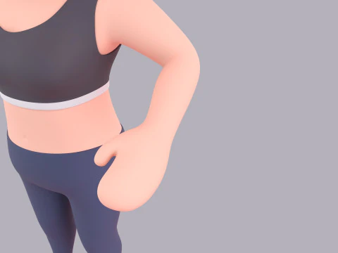 Cartoon Female Character Rigged 123 3D Model