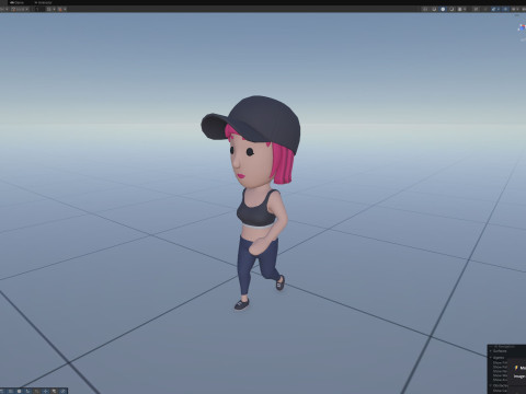 Cartoon Female Character Rigged 123 Modèle 3D