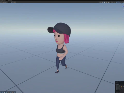 Cartoon Female Character Rigged 123 3D Model