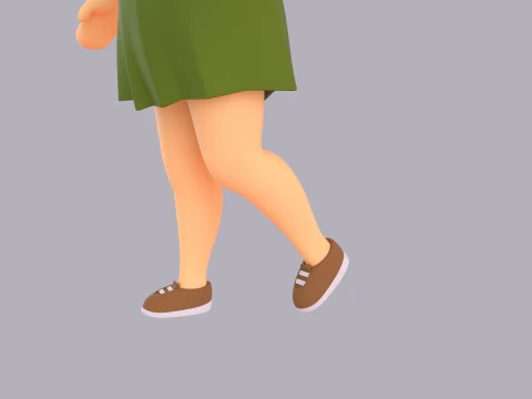 Cartoon Female Character Rigged 124 3D Model