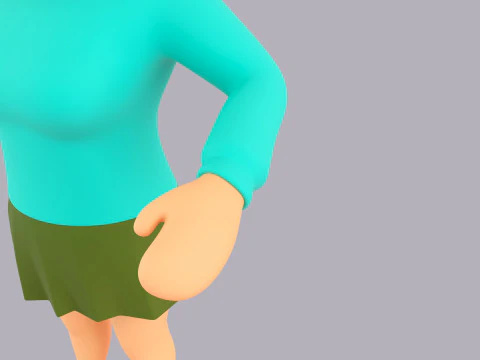 Cartoon Female Character Rigged 124 3D Model