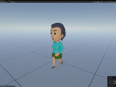 Cartoon Female Character Rigged 124 3Dモデル