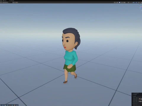 Cartoon Female Character Rigged 124 3D Model
