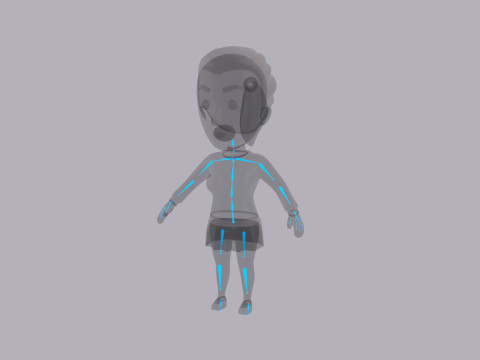 Cartoon Female Character Rigged 124 3Dモデル