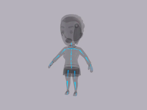 Cartoon Female Character Rigged 124 3D Model