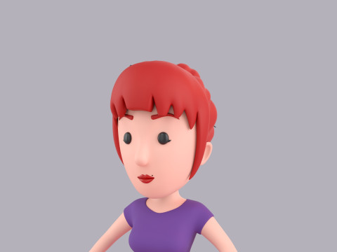 Cartoon Female Character Rigged 125 Modello 3D