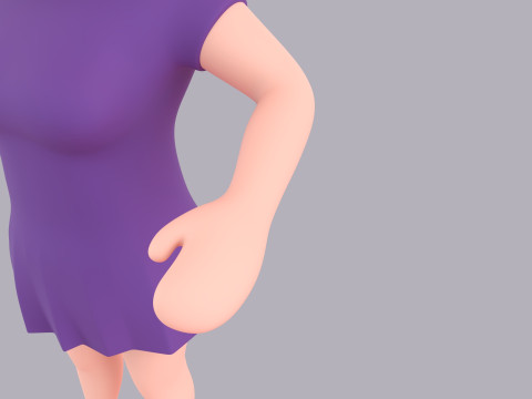 Cartoon Female Character Rigged 125 Modello 3D