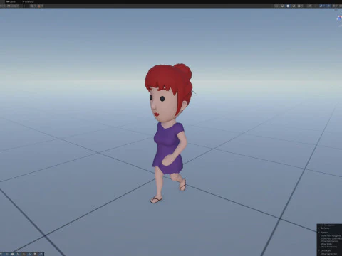 Жіночий персонаж мультфільму Rigged 125 3D Модель