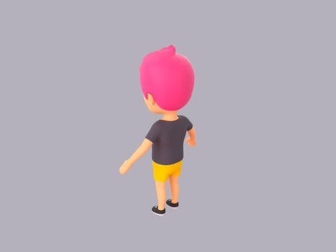 Cartoon Male Character Rigged 076 Model 3D