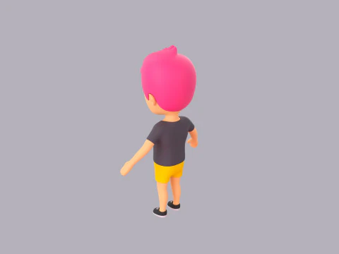 Cartoon Male Character Rigged 076 3D Model