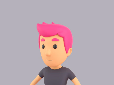 Cartoon Male Character Rigged 076 3D Model