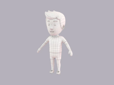 Cartoon Male Character Rigged 076 3D Model