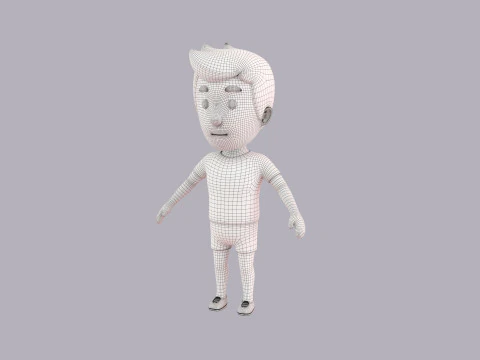 Cartoon Male Character Rigged 076 3D Model