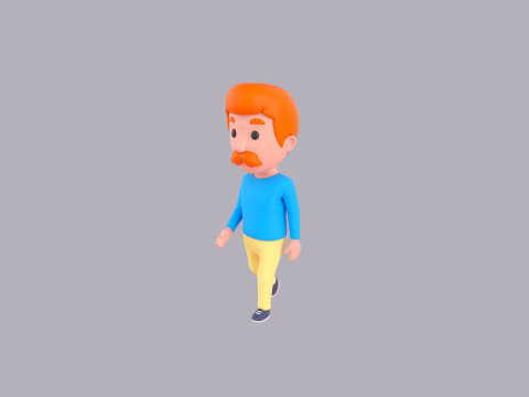 Cartoon Male Character Rigged 077 3Dモデル