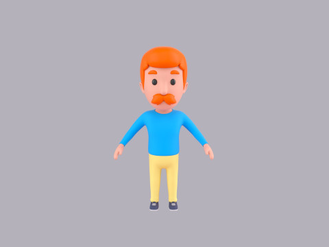 Cartoon Male Character Rigged 077 3Dモデル
