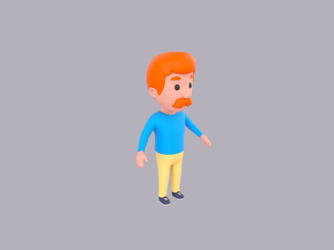 Cartoon Male Character Rigged 077 3Dモデル