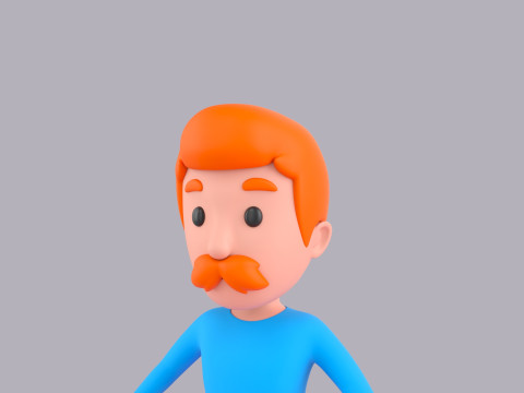 Cartoon Male Character Rigged 077 3Dモデル