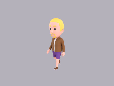 Cartoon Male Character Rigged 078 3D Model