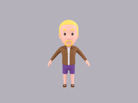 Cartoon Male Character Rigged 078 3D Model