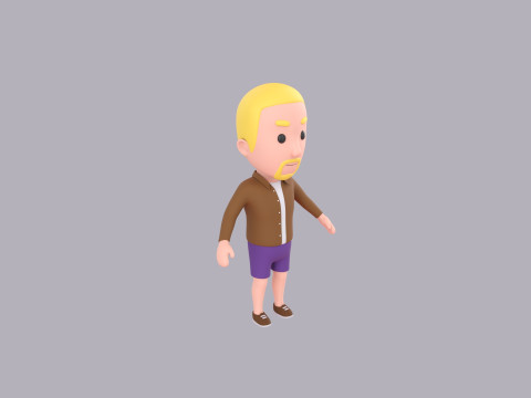 Cartoon Male Character Rigged 078 3D Model