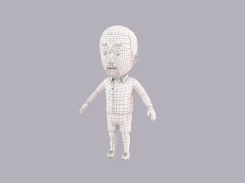 Cartoon Male Character Rigged 078 3D Model