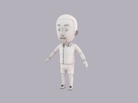 Cartoon Male Character Rigged 078 3D Model
