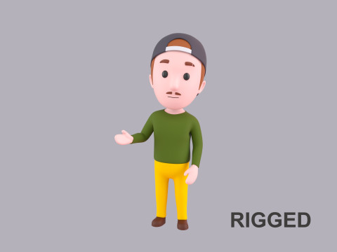 Cartoon Male Character Rigged 079 Modelo 3D