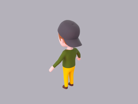 Cartoon Male Character Rigged 079 3D Модель