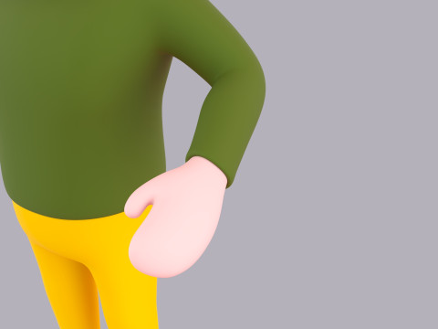 Cartoon Male Character Rigged 079 3D Модель