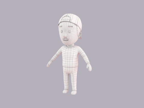 Cartoon Male Character Rigged 079 3D Модель