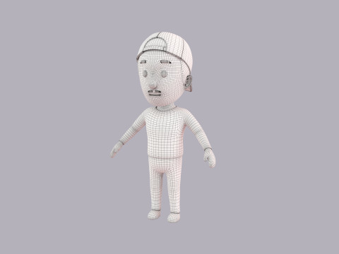 Cartoon Male Character Rigged 079 3D Модель