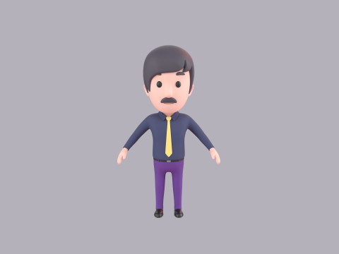 Cartoon Male Character Rigged 080 3D मॉडल