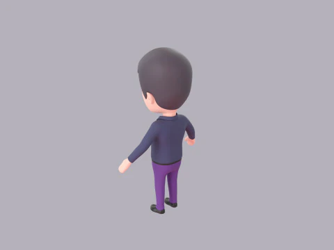 Cartoon Male Character Rigged 080 3D Model