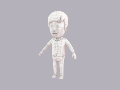 Cartoon Male Character Rigged 080 3D Model